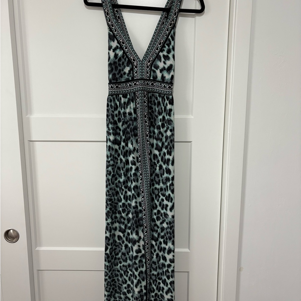 INC International Concepts Teal and Black Patterned Dress
